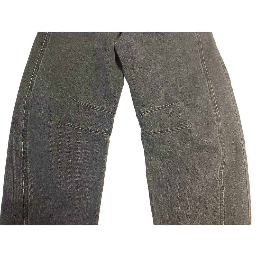 Women's Barrel Leg Jeans M Medium Black High Rise Cropped Balloon Seam Detail - Picture 8 of 9